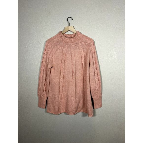 Soft Surroundings Knit Orange Cream Knit Pull Over Sweater Size Large - Picture 1 of 6